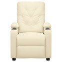 VidaXL Elektryczny fotel masujący, kremowy, sztuczna skóra