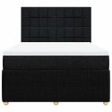 VidaXL Łóżko kontynentalne z materacem, czarne, tkanina 140x200 cm
