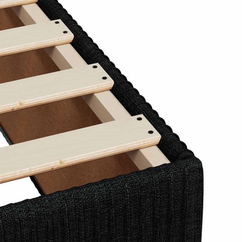 VidaXL Łóżko kontynentalne z materacem, czarne, tkanina 140x200 cm