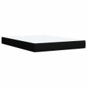 VidaXL Łóżko kontynentalne z materacem, czarne, tkanina 160x200 cm
