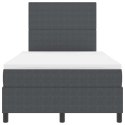 VidaXL Łóżko sprężynowe Z zagłówkiem Ciemnoszary i biały 120 x 190 cm