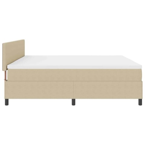 VidaXL Łóżko sprężynowe Z zagłówkiem Jasnoszary i biały. 200 x 200 cm