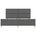 VidaXL Ramka łóżka Z zagłówkiem ciemno szary 200 x 200 cm tkanina