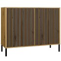 Komoda KAMARO 2D SLIM DĄB ARTISAN Lamele Front Ryflowany