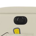 Rozkładany fotel masujący, elektryczny, kremowy, sztuczna skóra