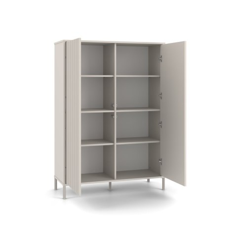 Witryna KAMARO 2DD SLIM/GŁADKI KASZMIR BEŻ Lamele Front Ryflowany + Klasyczny