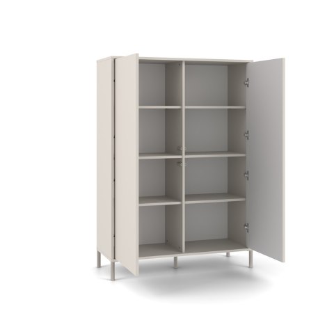 Witryna KAMARO 2DD SLIM/GŁADKI KASZMIR BEŻ Lamele Front Ryflowany + Klasyczny