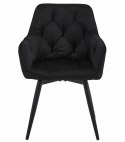Krzesło JORK360 - czarny aksamit / nogi czarne x 2