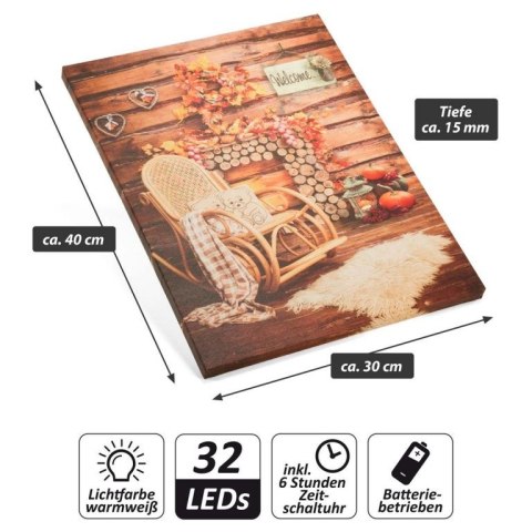 Obraz podświetlany - Fotel bujany, 2 diody LED, 30 x 40 cm