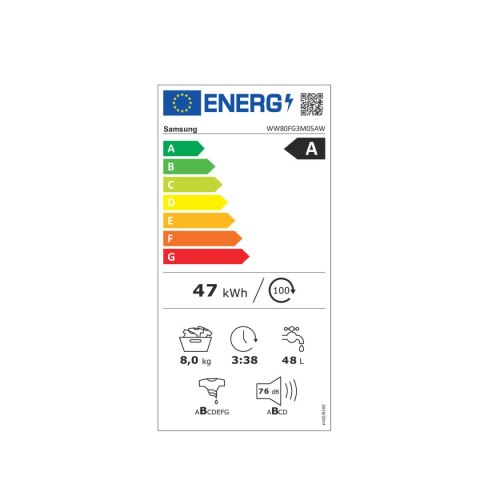 Pralka Samsung WW80FG3M05AWEC 8 kg 59,5 cm 1400 rpm