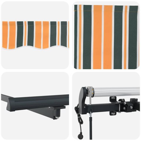 VidaXL Markiza zwijana Zielony i żółty 400 × 300 cm