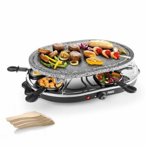 Raclette Princess 8 Oval Stone Grill Party Czarny Szary