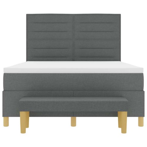 Łóżko sprężynowe z materacem ciemno szary 160 x 200 cm tkanina