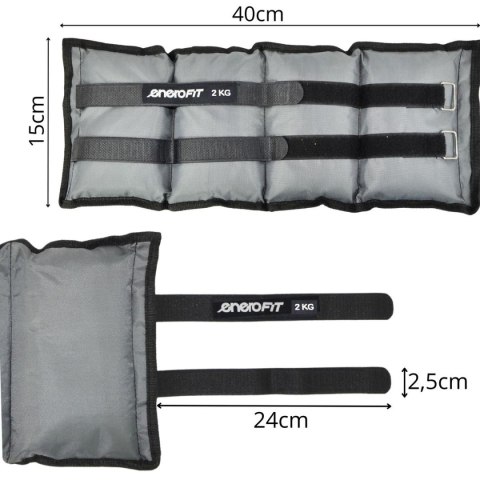 OBCIĄŻENIE NA PRZEGUBY SZARE 4KG (2x2KG) ENERO FIT