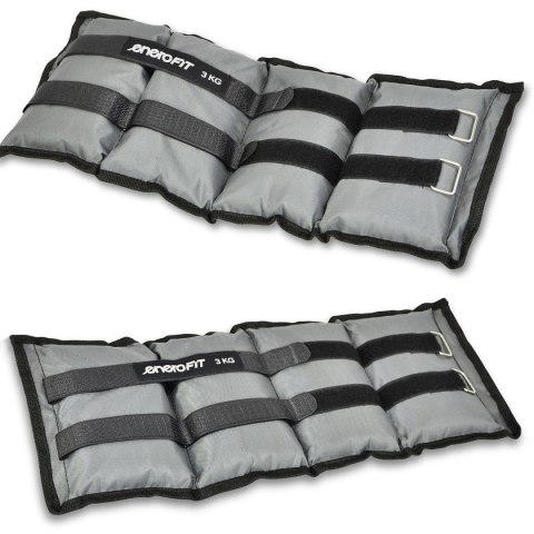 OBCIĄŻENIE NA PRZEGUBY SZARE 6KG (2x3KG) ENERO FIT