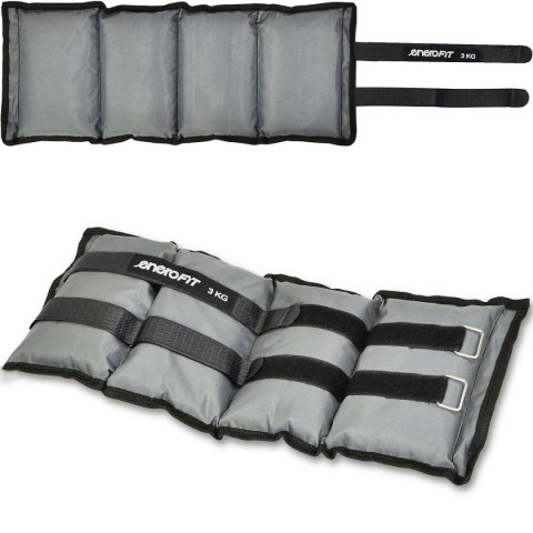 OBCIĄŻENIE NA PRZEGUBY SZARE 6KG (2x3KG) ENERO FIT