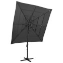 4-poziomowy parasol na aluminiowym słupku, antracyt, 250x250 cm