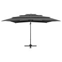 4-poziomowy parasol na aluminiowym słupku, antracyt, 250x250 cm
