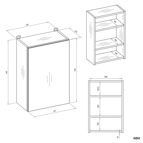 Szafka Łazienkowa Wisząca POLA 1DL KASZMIR