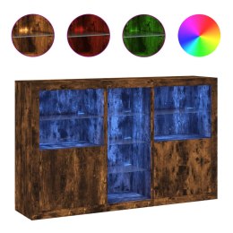 Szafka z oświetleniem LED, przydymiony dąb, 162x37x100 cm