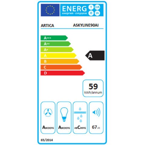 Okap konwencjonalny Artica ASKYLINE90AI Stal