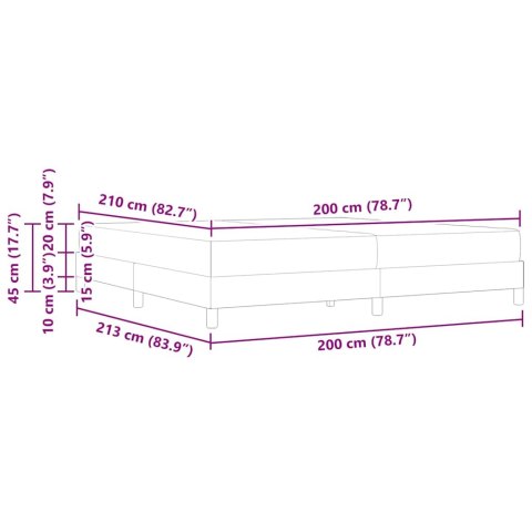 VidaXL Łóżko sprężynowe z materacem Ciemna zieleń 200 x 210 cm tkanina