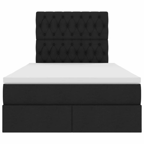 VidaXL Łóżko z miejscem na przechowywanie i LED Czarny 120 x 200 cm