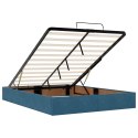 VidaXL Rama łóżka otomana z materacem, niebieska, 140x200cm, aksamit