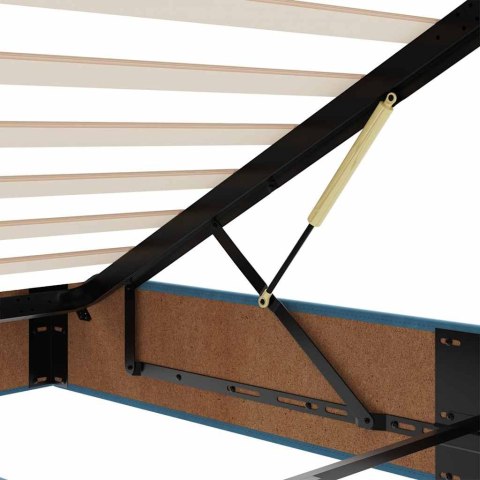 VidaXL Rama łóżka otomana z materacem, niebieska, 140x200cm, aksamit