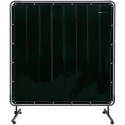Ekran kurtyna spawalnicza ochronna z ramą na kółkach 174 x 174 cm - czarna