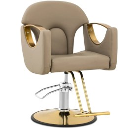 Fotel fryzjerski barberski z podnóżkiem BARTON - beżowy