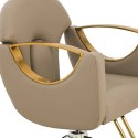 Fotel fryzjerski barberski z podnóżkiem BARTON - beżowy