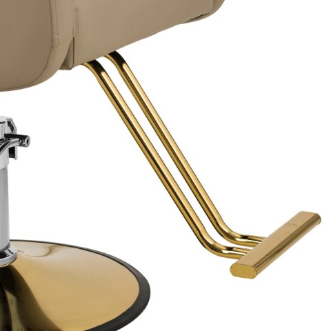 Fotel fryzjerski barberski z podnóżkiem BARTON - beżowy