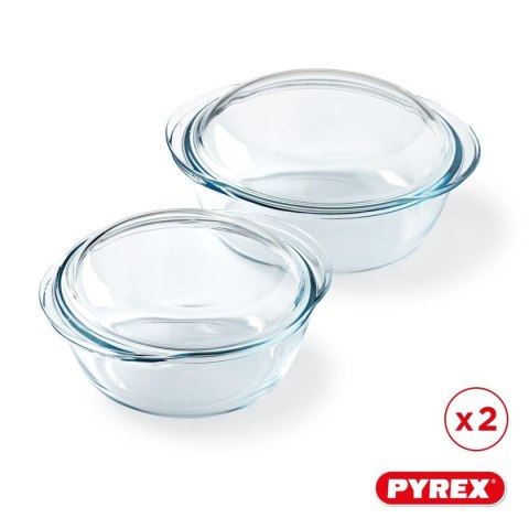 Garnek Pyrex Przezroczysty 25 x 20 x 27 cm 2 Sztuk