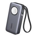 Powerbank 10000mAh Ugreen PB527, 30W, wbudowany kabel USB-C oraz ładowarka magnetyczna do Apple Watch (szary)