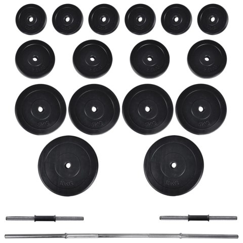 VidaXL Ławka do ćwiczeń ze stojakiem, sztangą i hantlami, 60,5 kg