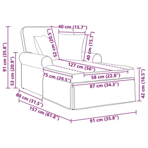 Chaise Lounge z Fartuszkiem Zielony dżungli 91 x 157 x 91 cm