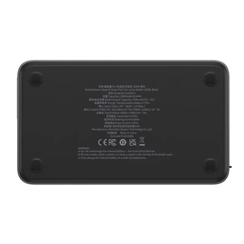 Powerbank/Rozrusznik Baseus Pro+ Car Jump Starter, 12000mAh, 1200A, USB (czarny)