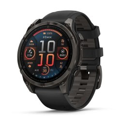 Zegarek sportowy Garmin Fenix 8 Sapphire Titanium Carbon Grey DLC 47mm Czarny
