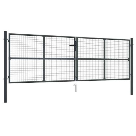 VidaXL Brama ogrodowa z siatki ocynkowanej, stal 400x125 cm, szara