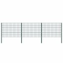 VidaXL Panel ogrodzeniowy ze słupkami żelaznymi 522x120 cm zielony