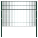 VidaXL Panel ogrodzeniowy ze słupkami żelaznymi 522x120 cm zielony