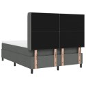 VidaXL Łóżko sprężynowe z materacem ciemno szary 160 x 200 cm tkanina