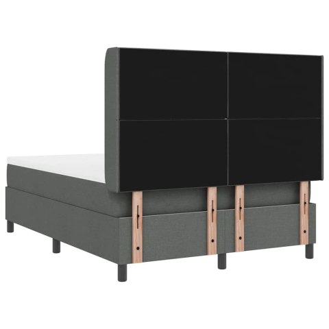 VidaXL Łóżko sprężynowe z materacem ciemno szary 160 x 200 cm tkanina