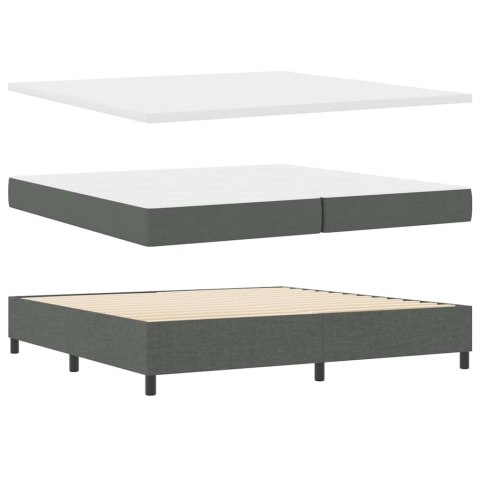 VidaXL Łóżko sprężynowe z materacem ciemno szary 200 x 200 cm tkanina