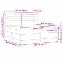 VidaXL Łóżko sprężynowe z materacem ciemno szary 200 x 200 cm tkanina