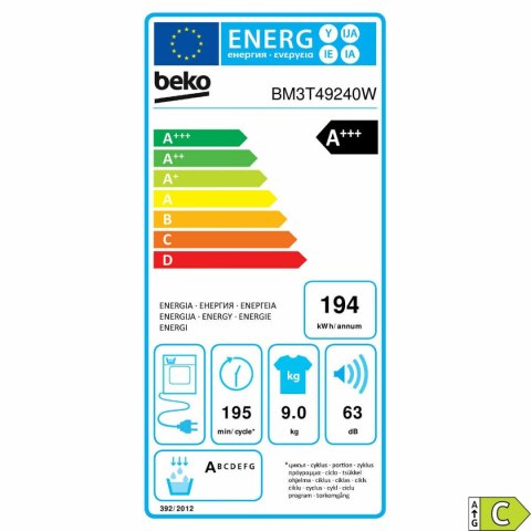 Dryer BEKO BM3T49240W 9 kg
