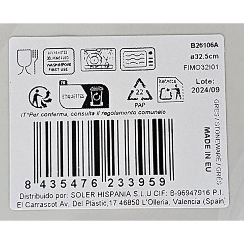 Talerz płaski La Mediterránea Irys ø 32,5 x 2,3 cm (6 Sztuk)