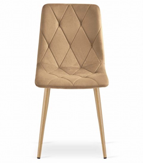 Krzesło LIBRA - brązowy aksamit / nogi kolor drewna x 2