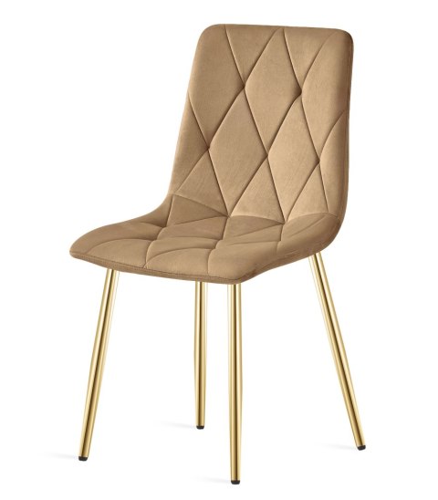 Krzesło LIBRA - brązowy aksamit / nogi kolor złoty x 1